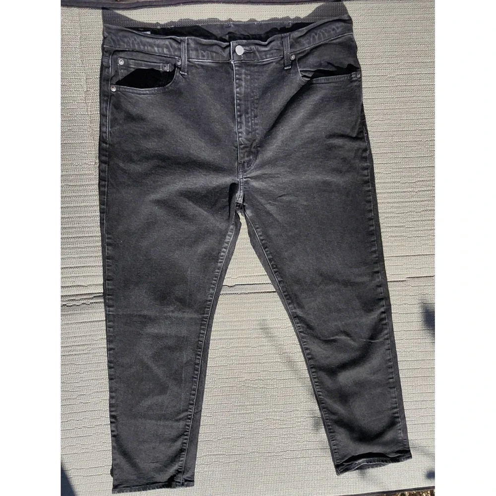 Levis 502 Premium Black Denim Jeans - Mens 40x32